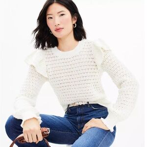 Loft Shoulder Ruffle Sweater